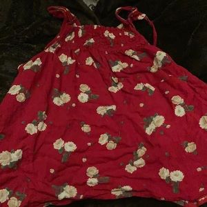 Red floral halter top